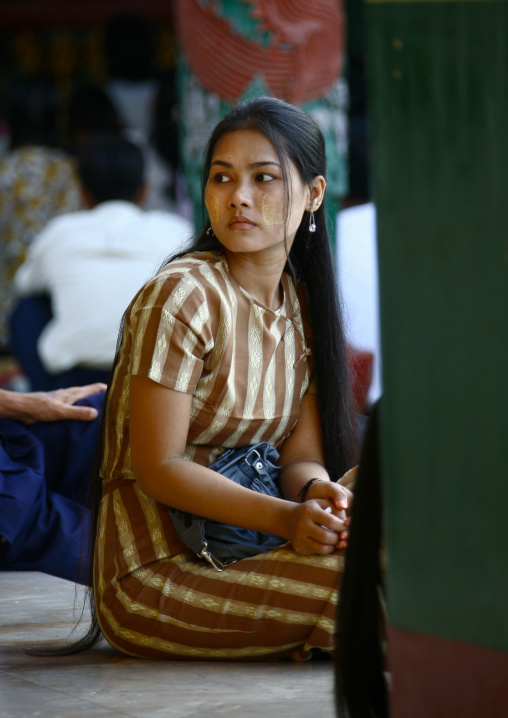 Woman At Shwedagon Pagoda, Rangoon, Myanmar