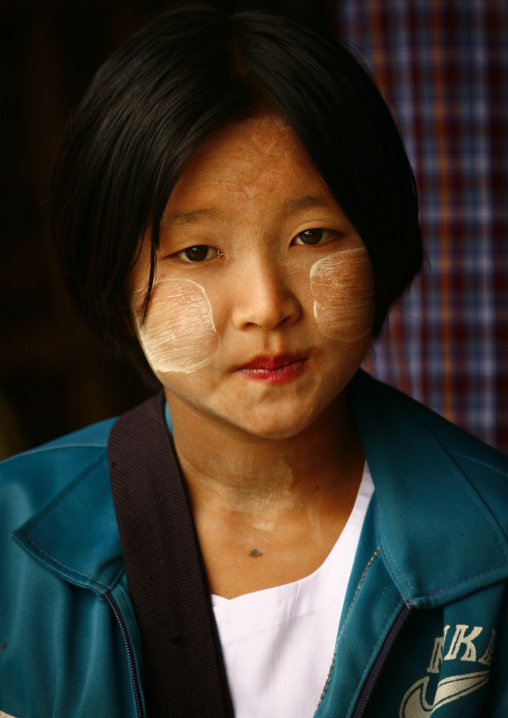 Girl With Thanaka On The Cheeks, Taunggyi, Myanmar