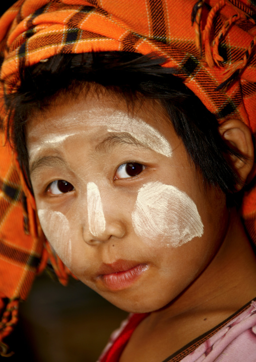 Girl With Thanaka On Cheeks, Taunggyi, Myanmar