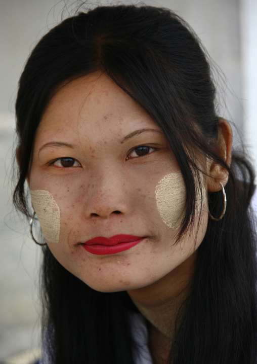 Girl With Thanaka On Cheeks, Mandalay, Myanmar
