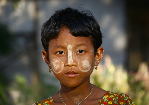 Girl With Thanaka On Cheeks, Bagan, Myanmar