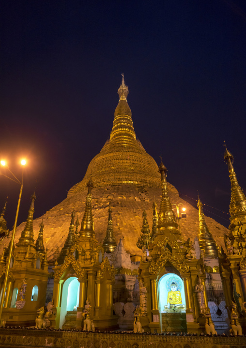 Shwedagon Pagoda At Night, Yangon, Myanmar