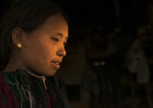 Face Of A Chin Woman In The Sunlight, Mindat, Myanmar