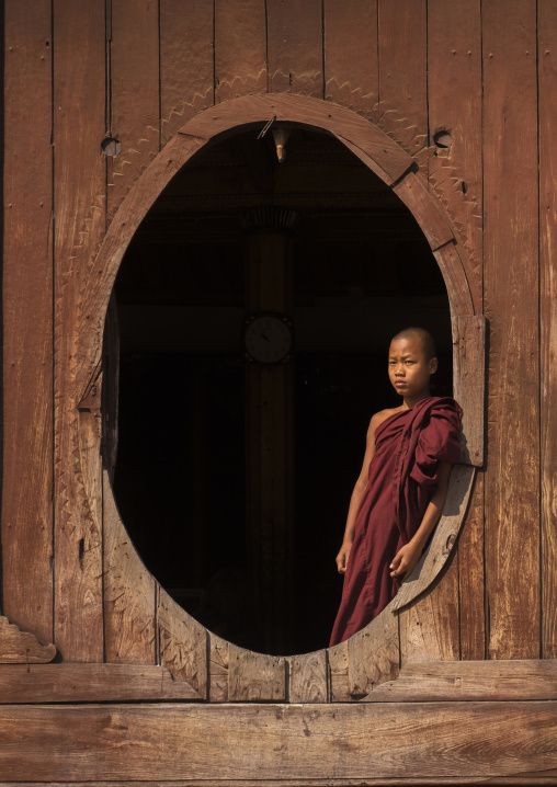 Novice Buddhist In Shwe Yan Pyay Monastery, Inle Lake, Myanmar