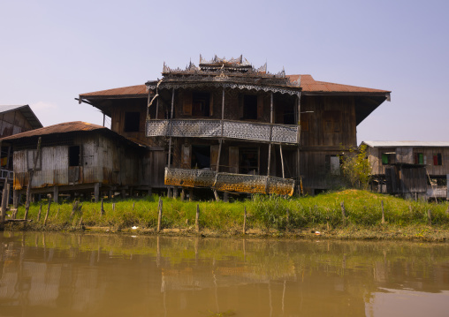 Old Typical House On Stilts, Inle Lake, Myanmar