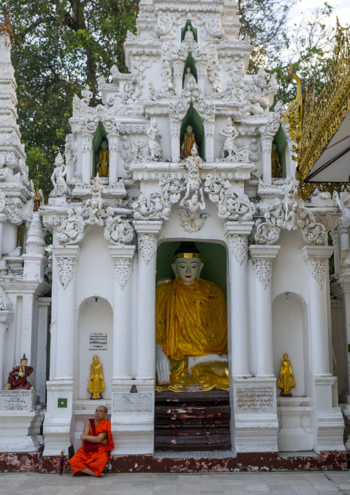 Monk In Shwedagon Pagoda, Yangon, Myanmar