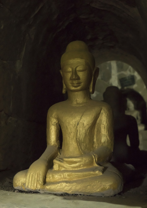 Golden Buddha In Htuk Kant Thein Temple, Mrauk U, Myanmar