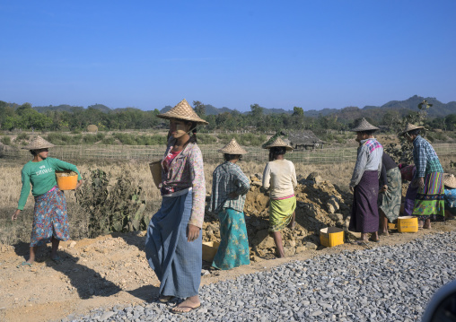 Workers Repairing Roads, Mrauk U, Myanmar