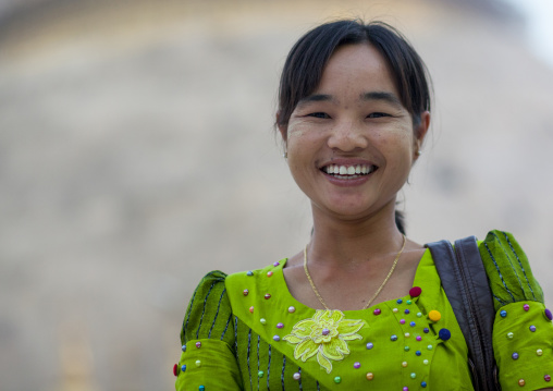 Woman Smiling With Thanaka, Yangon, Myanmar