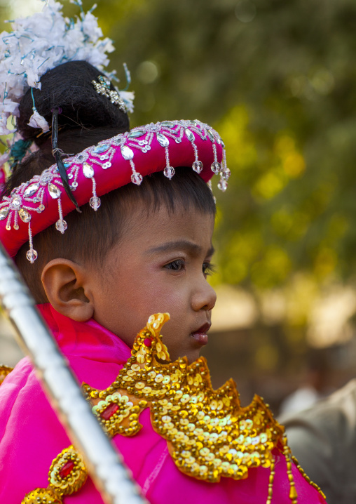 Child During A Novitiation Parade, Bagan,  Myanmar