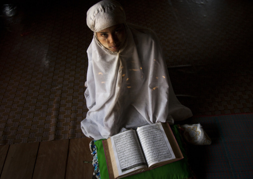 Rohingya Woman Praying, Thandwe, Myanmar