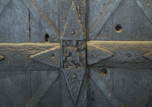 Detail Of A Door In Shwe Zigon Paya Golden Temple, Bagab, Myanmar
