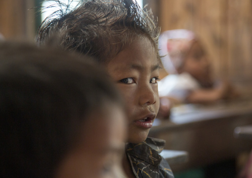 Chin Children In A Classroom, Mindat, Myanamar