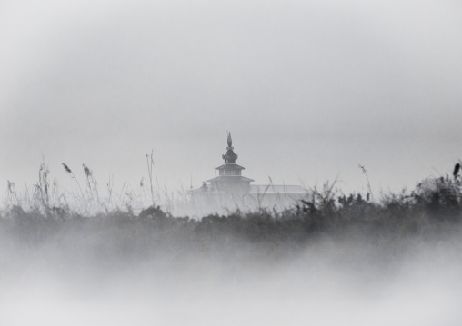 Fog Surrounding A Temple, Inle Lake, Myanmar