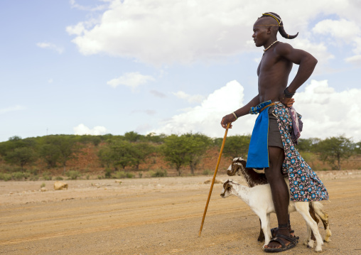 Single Himba Man With One Plait, Epupa, Namibia