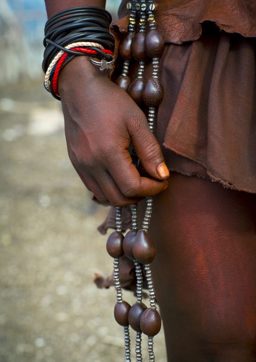 Omangetti Seeds On A Himba Tribe Woman, Epupa, Namibia