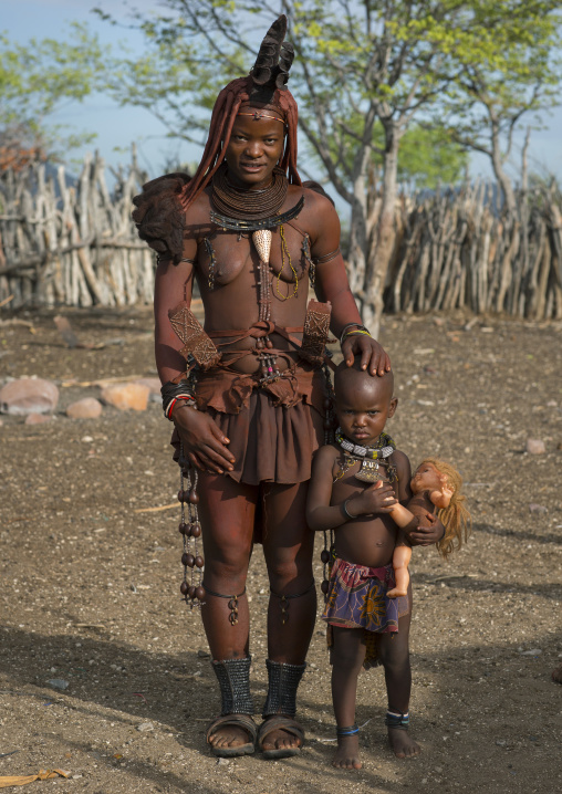 Himba Mother And Daughter, Epupa, Namibia