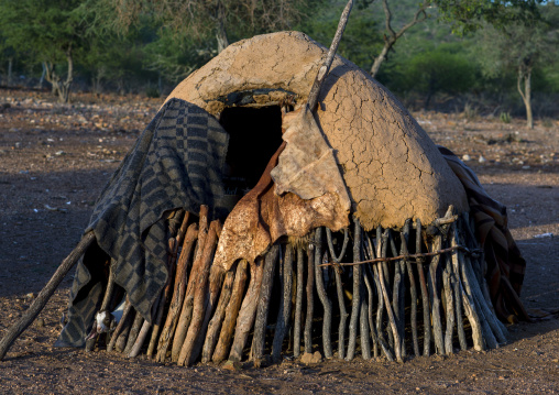 Shelter For Goats In A Traditional Himba Village, Epupa, Namibia