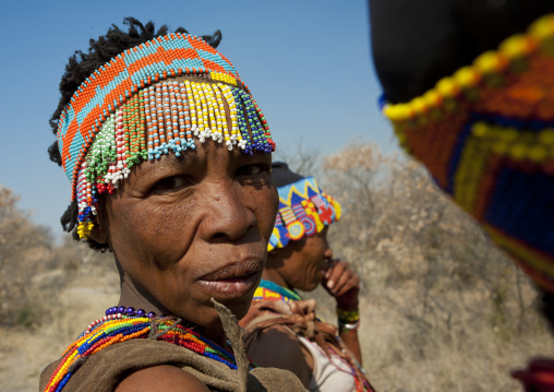 San Woman With A Beaded Headdress, Namibia