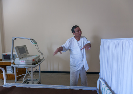North Korean docotor in maternity hospital, Pyongan Province, Pyongyang, North Korea