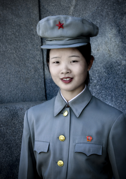 North Korean guard in a museum, Pyongan Province, Pyongyang, North Korea