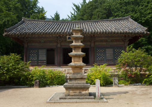 Pagoda in front of Songbul buddhist temple, North Hwanghae Province, Sariwon, North Korea