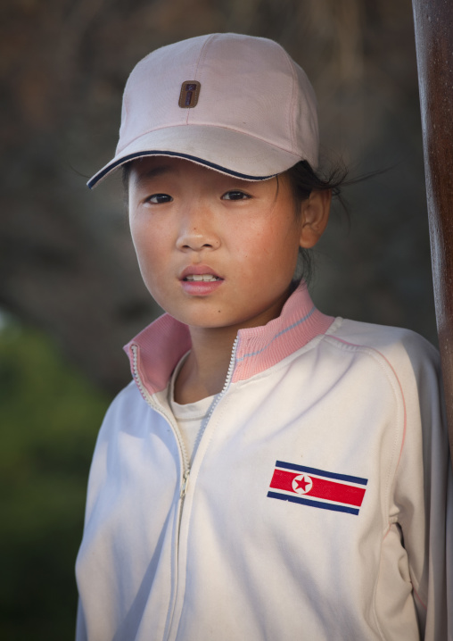 North Korean girl in sweatsuit, North Hwanghae Province, Sariwon, North Korea