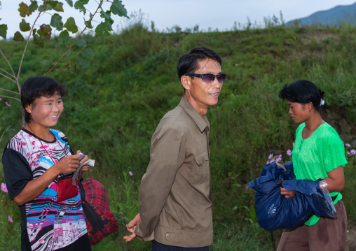 North Korean people in the countryside, North Hwanghae Province, Kaesong, North Korea