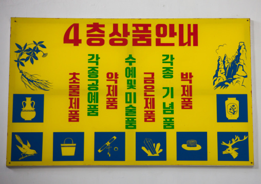Information billboard in a shopping mall, Pyongan Province, Pyongyang, North Korea