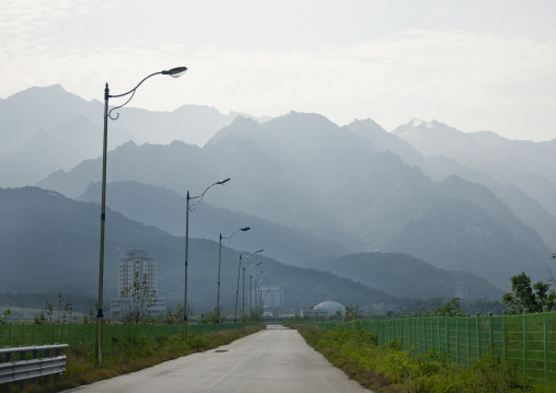 Empty road leading to the former meeting point between families from North and south, Kangwon-do, Kumgang, North Korea