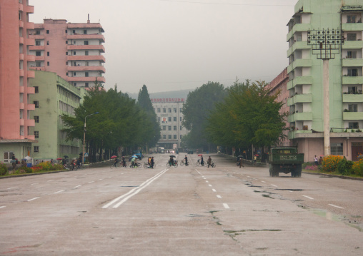 North Korean people crossing the street, South Hamgyong Province, Hamhung, North Korea