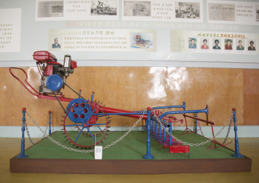 Rice picking machine exhibit in a farm museum, South Hamgyong Province, Hamhung, North Korea