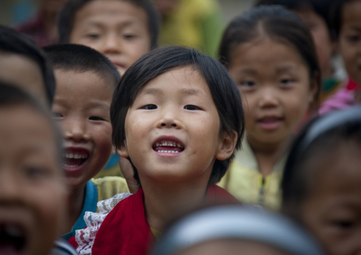Group of North Korean children in a school, South Hamgyong Province, Hamhung, North Korea