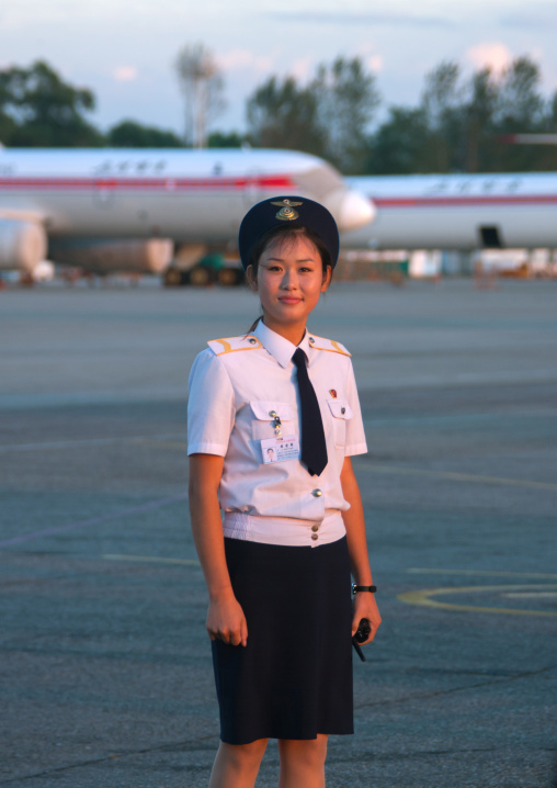 North Korean airport employee, Pyongan Province, Pyongyang, North Korea