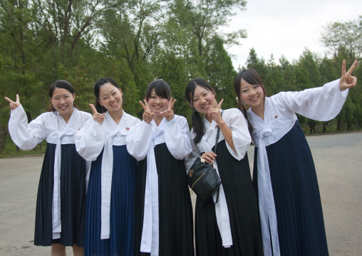 Japanese tourists women originated from North Korea during a touristic visit, North Hwanghae Province, Kaesong, North Korea