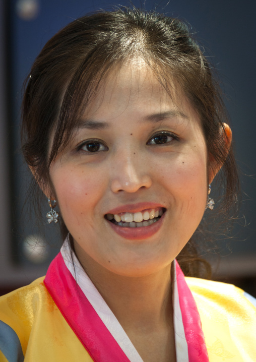 Portrait of a smiling North Korean woman, Kangwon-do, Kumgang, North Korea