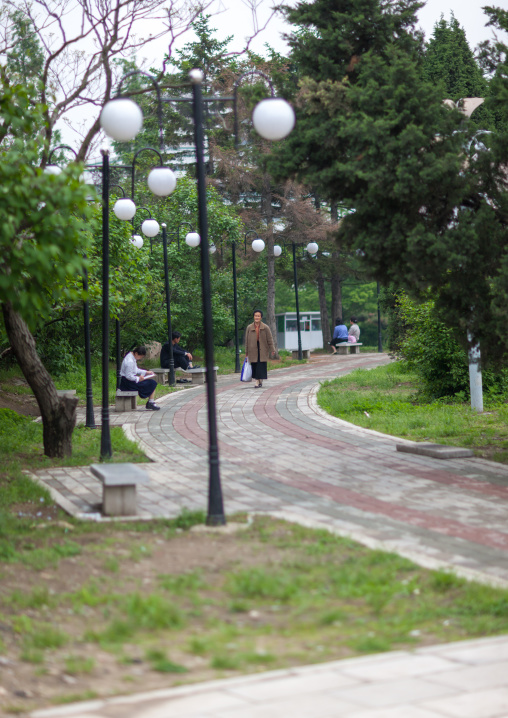 North Korean people in Mansudae fountain park, Pyongan Province, Pyongyang, North Korea