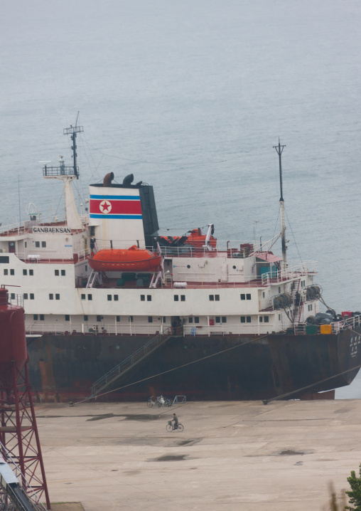 North Korean ship moored in a dock, South Pyongan Province, Nampo, North Korea