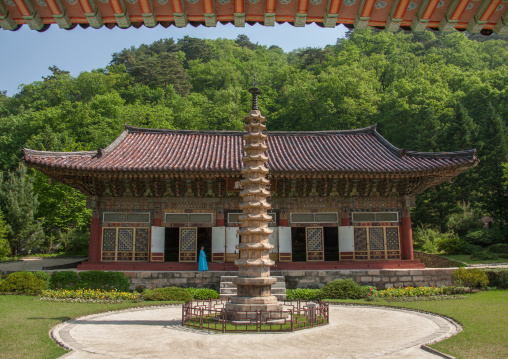 13-Storeyd octagonal sokka pagoda in Pohyon-sa Korean buddhist temple, North Pyongan Province, Myohyang-san, North Korea