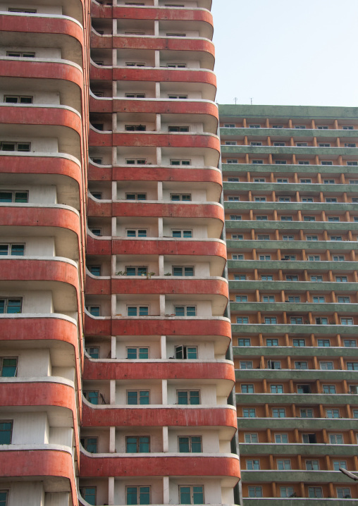 Detail of an Apartments building, Pyongan Province, Pyongyang, North Korea