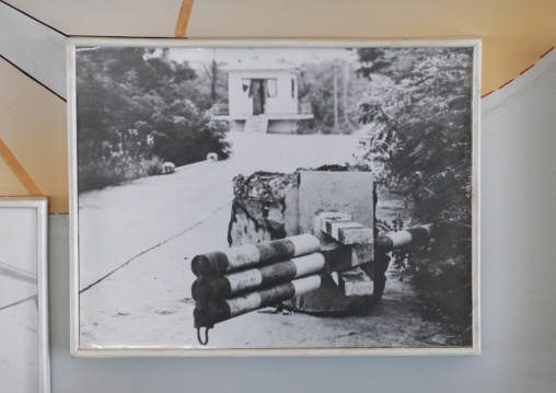 Old propaganda pictures of the past incidents in the Demilitarized Zone, North Hwanghae Province, Panmunjom, North Korea