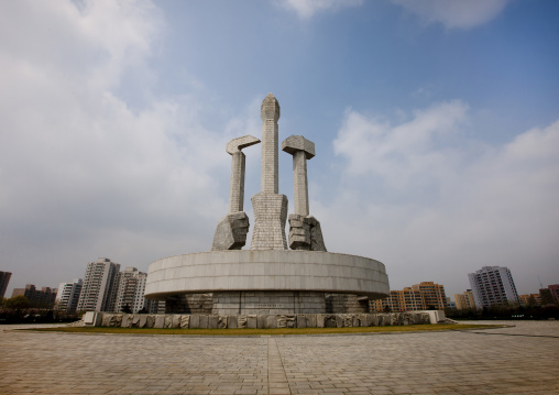 Monument to the foundation of the workers' Party, Pyongan Province, Pyongyang, North Korea