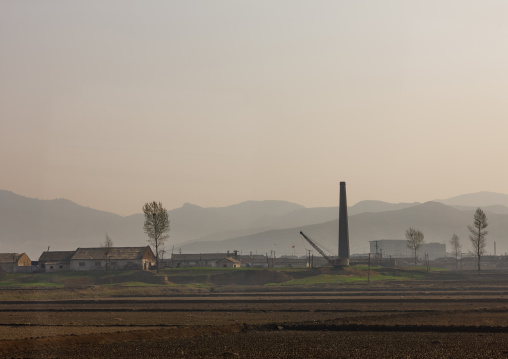 Village and factory in the countryside, South Pyongan Province, Nampo, North Korea