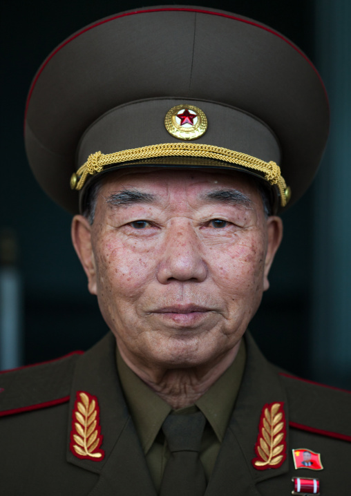 Portrait of a North Korean war veteran called general Pak Shan Su, Pyongan Province, Pyongyang, North Korea