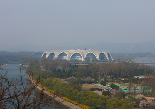 The rungnado 1st of may stadium with its magnolia blossom shape, Pyongan Province, Pyongyang, North Korea