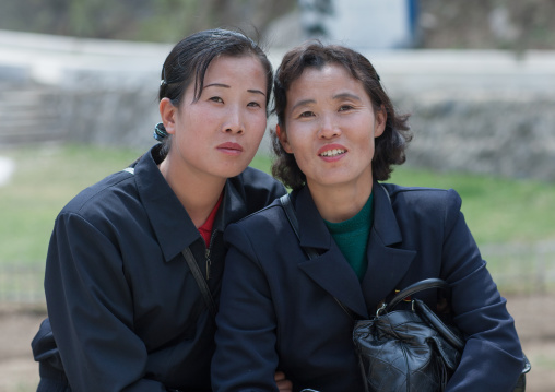 Portrait of two North Korean women, Kangwon Province, Wonsan, North Korea