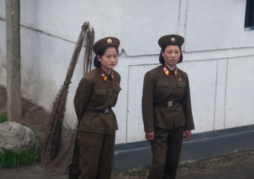 North Korean soldiers, Kangwon Province, Chonsam Cooperative Farm, North Korea