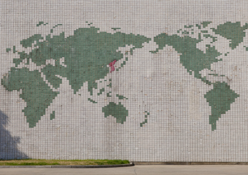 Mosaic map of the world in Songdowon international children's camp, Kangwon Province, Wonsan, North Korea