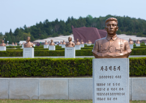 Statues in Taesongsan revolutionary martyr's cemetery, Pyongan Province, Pyongyang, North Korea