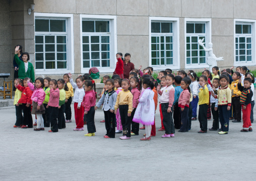 North Korean children in a school, North Hwanghae Province, Kaesong, North Korea